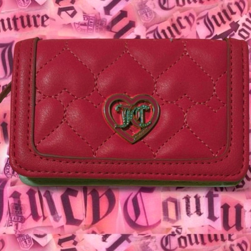 Juicy Couture Pink Heart Fold-Over Wallet